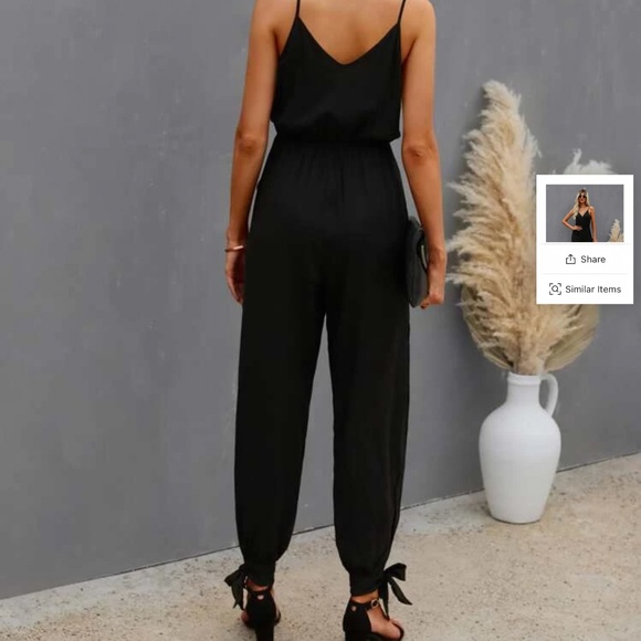 Black Jumpsuit with Slit Leg